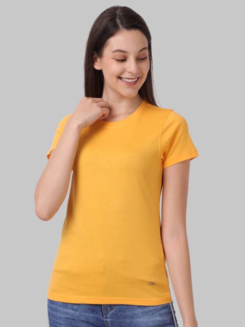 Park Avenue Woman Women Yellow 1 NA V-Neck T-shirt Pockets Tshirts NA