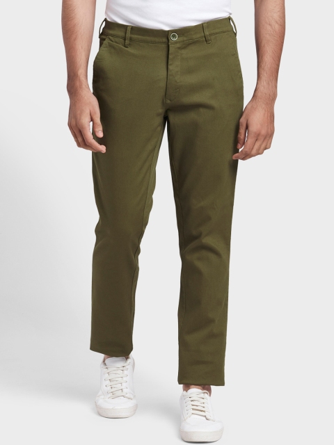 ColorPlus Men Olive Regular Trousers