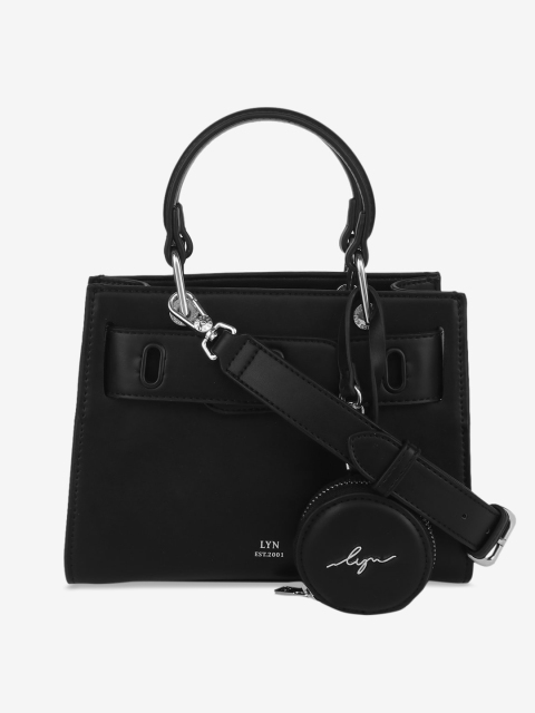 LYN Black Solid Handheld Bag