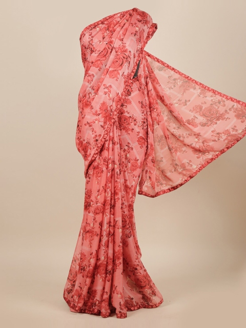 Pothys Pink Floral Printed Saree