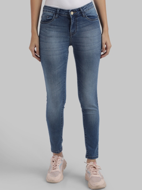Parx Women Blue Skinny Fit Light Fade Crop Jeans