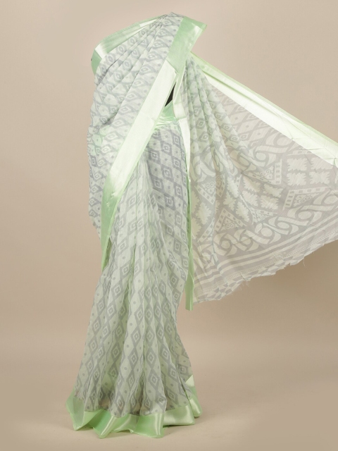 Pothys Green Ethnic Motifs Jute Silk Saree
