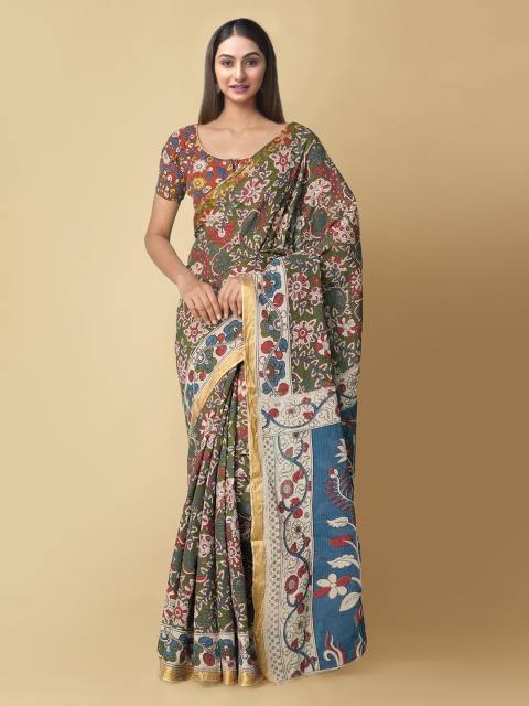 Unnati Silks Green & Navy Blue Kalamkari Zari Pure Cotton Kanjeevaram Handloom Saree
Unnati Silks Green & Navy Blue Kalamkari Zari Pure Cotton Kanjeevaram Handloom Saree