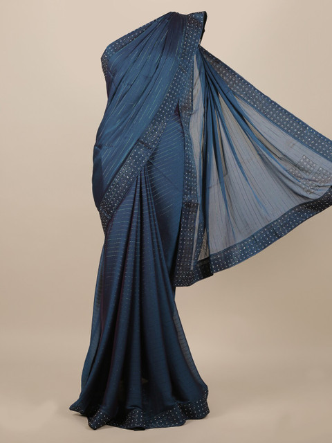 Pothys Blue Striped Mirror Work Saree
Pothys Blue Striped Mirror Work Saree