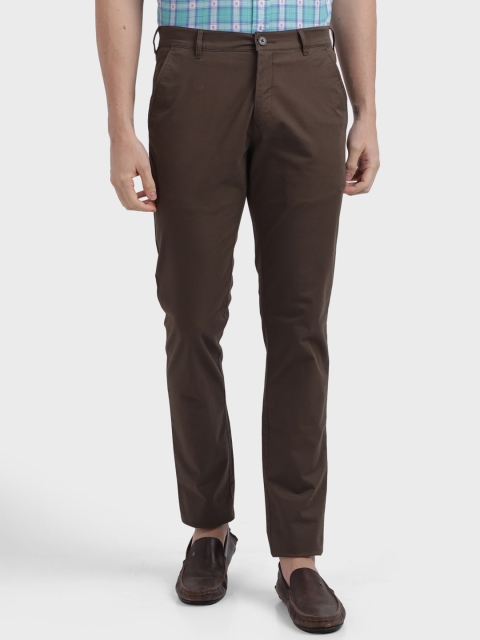 ColorPlus Men Brown Regular Trousers