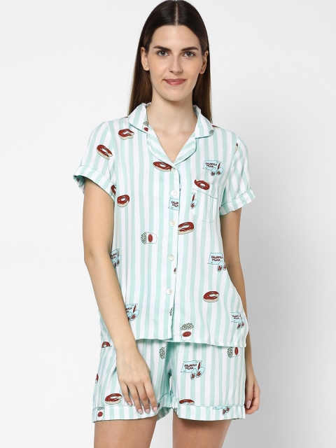 Sweet Dreams Women Green Bermuda Set