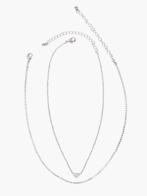 FOREVER 21 Set Of 2 Silver-Toned Metal Necklaces