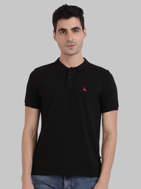 Parx Men Black Cotton Polo Collar T-shirt