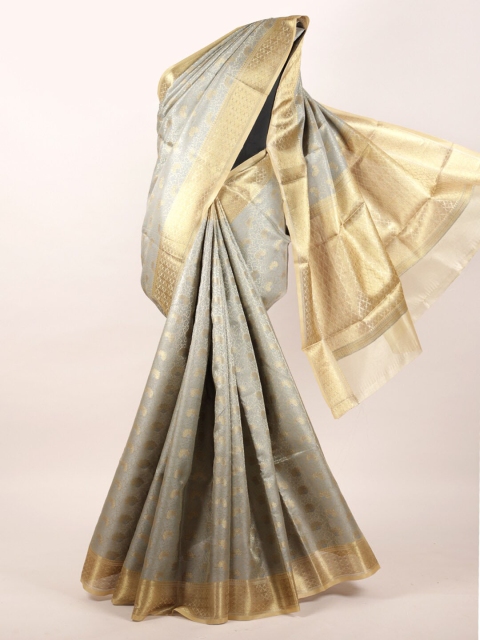 Pothys Grey Woven Design Pure Silk Banarasi Saree