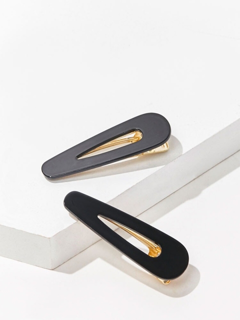 FOREVER 21 Women Black Set of 2 Alligator Hair Clip