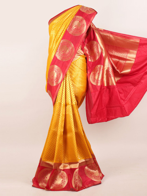 Pothys Mustard & Red Woven Design Zari Pure Silk Saree
Pothys Mustard & Red Woven Design Zari Pure Silk Saree