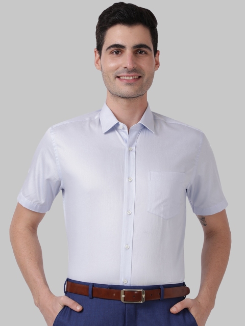 Park Avenue Men Blue Solid Regular Fit Formal Shirt