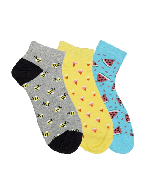 Soxytoes Pack of 3 Assorted Low Cut Ankle Patterned Socks
