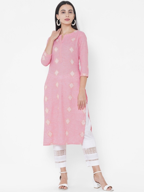 FASHOR Women Pink Printed Kurta