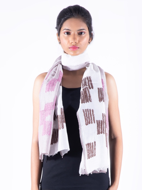 Weaves & Threads Women White Embroidered