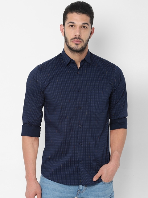 Allen Solly Men Navy Blue Slim Fit Printed Casual Shirt