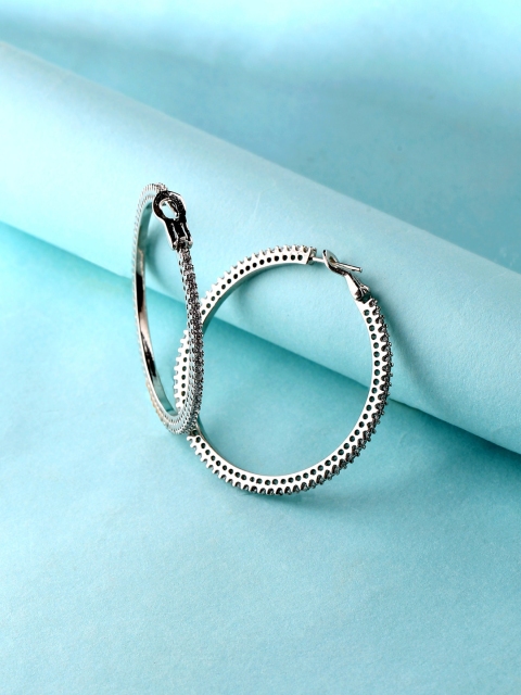 ADORN by Nikita Ladiwala Silver Contemporary Hoop Earrings