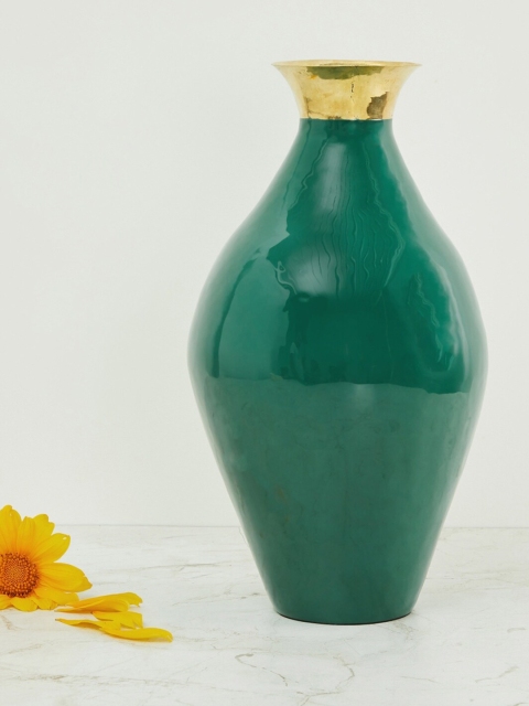 Home Centre Green & Gold-Toned Alchemy Solid Lacquer Vase