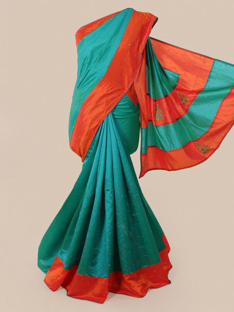 Pothys Blue Embellished Art Silk Saree 
Pothys Blue Embellished Art Silk Saree
