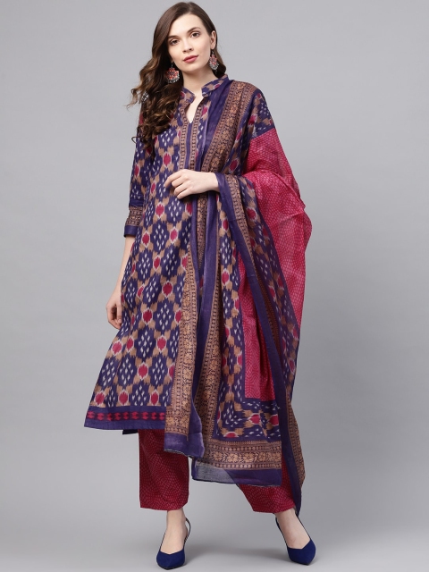 Ishin DESIGNER STUDIO Women Purple Ethnic Motifs Printed Panelled Pure Cotton Kurta with Trousers & With
Ishin DESIGNER STUDIO Women Purple Ethnic Motifs Printed Panelled Pure Cotton Kurta with Trousers & With