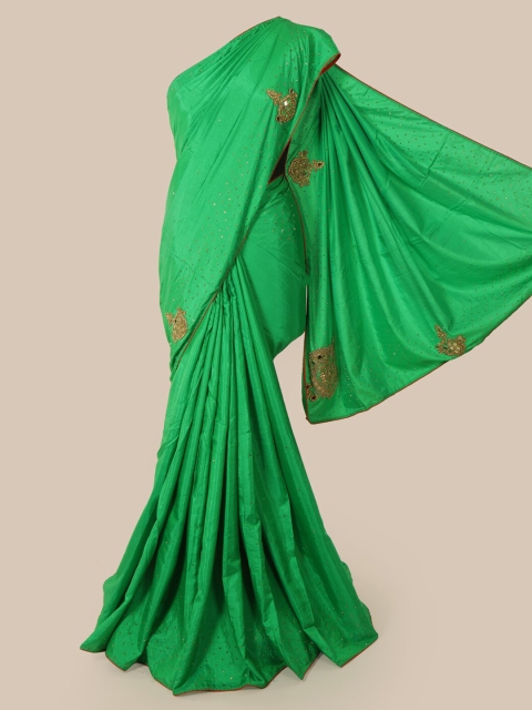 Pothys Green Embellished Art Silk Saree