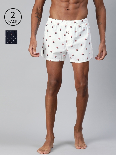THE BEAR HOUSE Pack Of 2 Assorted Pure Cotton Boxers