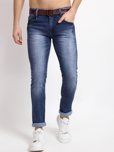 V2 Value & Variety Men Blue Low Distress Heavy Fade Jeans