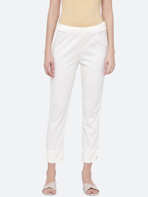 Biba Women White Regular Trousers Regular Trousers