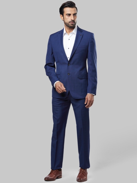Raymond Men Navy Blue Solid Single-Breasted Formal Suit