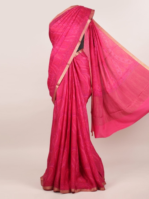 Pothys Magenta Pure Crepe Saree