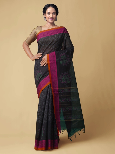 Unnati Silks Black & Burgundy Ethnic Motifs Zari Silk Cotton Chanderi Handloom Saree
Unnati Silks Black & Burgundy Ethnic Motifs Zari Silk Cotton Chanderi Handloom Saree