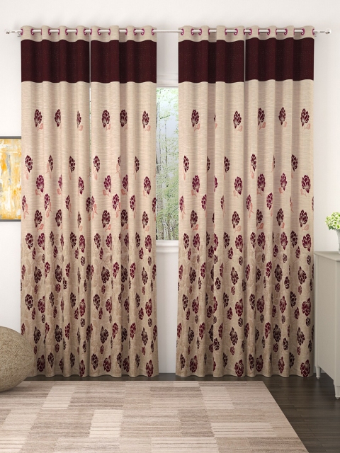 Story@home Set of 4 Beige & Maroon Premium Jacquard 350GSM Room Darkening Eyelet Door Curtain
Story@home Set of 4 Beige & Maroon Premium Jacquard 350GSM Room Darkening Eyelet Door Curtain