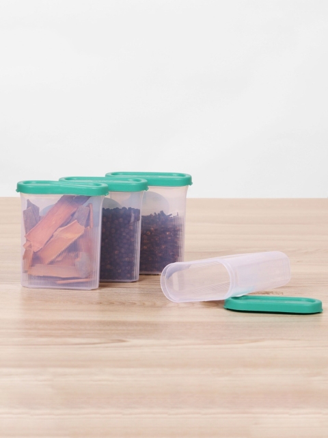 Home Centre Set Of 4 Transparent Solid Containers