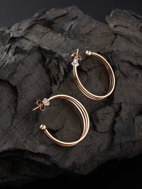 E2O Gold-Plated Circular Half Hoop Earrings