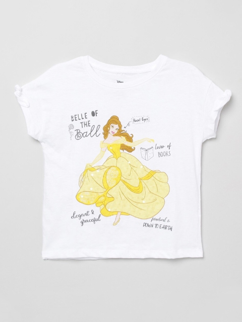 max Girls White Belle Printed T-shirt