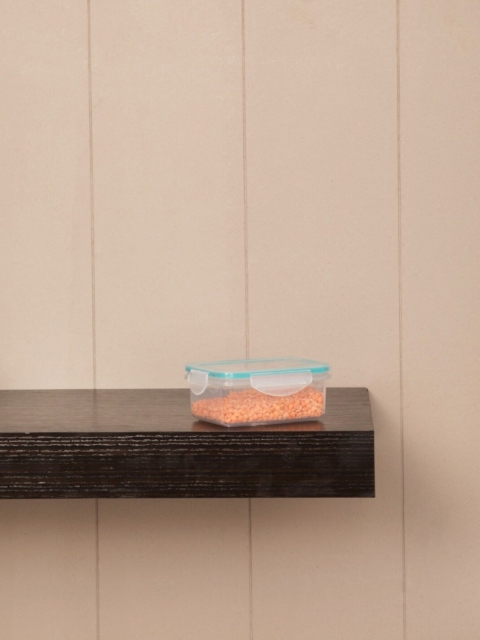 Home Centre Transparent & Green Solid Storage Container 170 ml