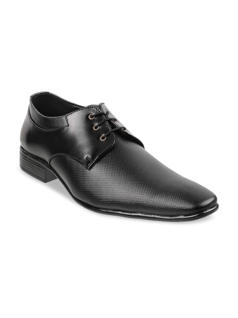 WALKWAY by Metro Men Black Textured Formal Derbys