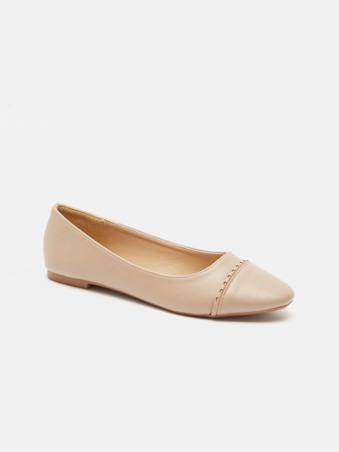 shoexpress Women Nude Ballerinas with Laser Cuts Flats