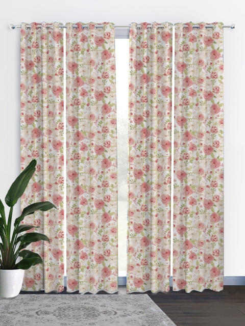 HOUZZCODE Coral Abstract 1 PC Window Curtain, White
