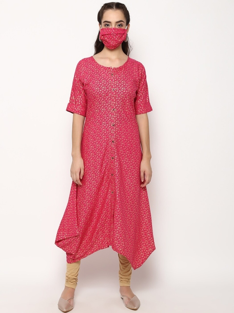 V2 Value & Variety Women Pink & Beige Floral Printed Floral Kurta With Matching Mask
V2 Value & Variety Women Pink & Beige Floral Printed Floral Kurta With Matching Mask