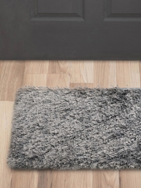 Home Centre Grey Solid Serene Tufted Anti-Skid Doormat