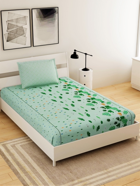 Salona Bichona Green & Orange Floral 144 TC Cotton 1 Single Bedsheet with 1 Pillow Covers
Salona Bichona Green & Orange Floral 144 TC Cotton 1 Single Bedsheet with 1 Pillow Covers