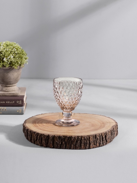 Pure Home and Living Set Of 6 Brown Diamond Cut Wine Goblets