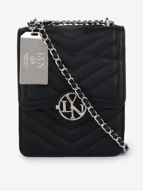 LYN Black Textured Sling Bag