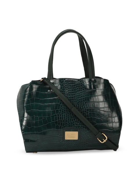 Van Heusen Green Animal Textured Handheld Bag