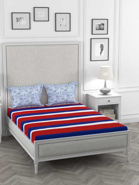 Portico New York Red & Blue Striped 144 TC Cotton 1 King Bedsheet with 2 Pillow Covers
Portico New York Red & Blue Striped 144 TC Cotton 1 King Bedsheet with 2 Pillow Covers