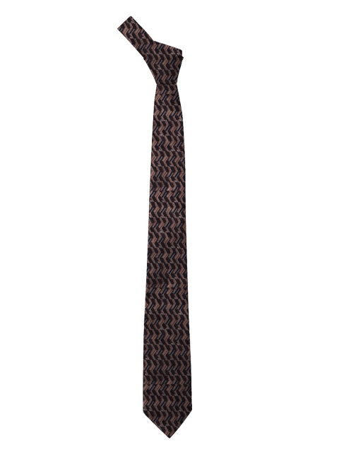 Blacksmith Black & Brown Woven Design Broad Tie