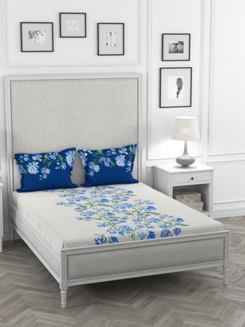 Portico New York Cream-Coloured & Blue Floral 144 TC Cotton 1 King Bedsheet with 2 Pillow Covers
Portico New York Cream-Coloured & Blue Floral 144 TC Cotton 1 King Bedsheet with 2 Pillow Covers