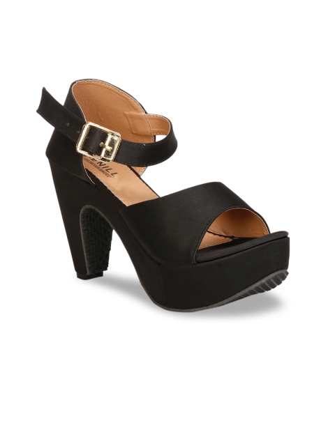 Denill Women Black Solid Block Heels