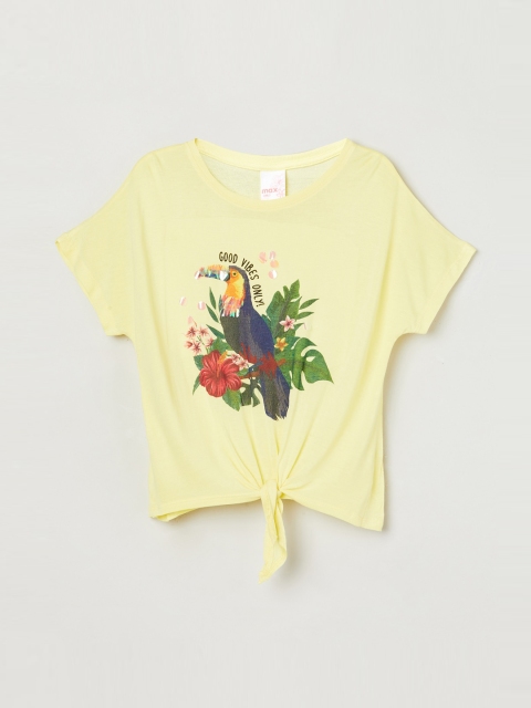 max Yellow Georgette Regular Top